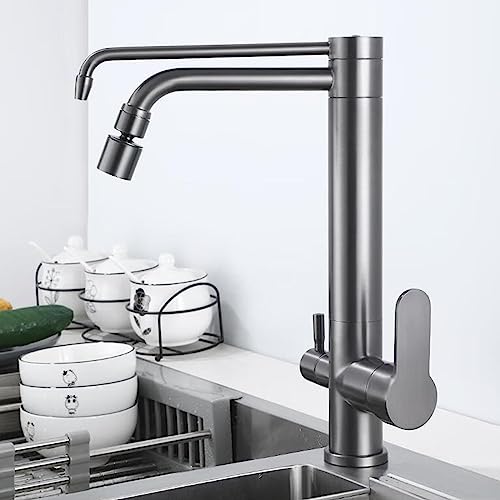 3-Wege Küchenarmatur Schwenk Messing Duschmodus Multifunktions Küchenspüle Wasserhahn 3 Way-Drawing von YIHANSS