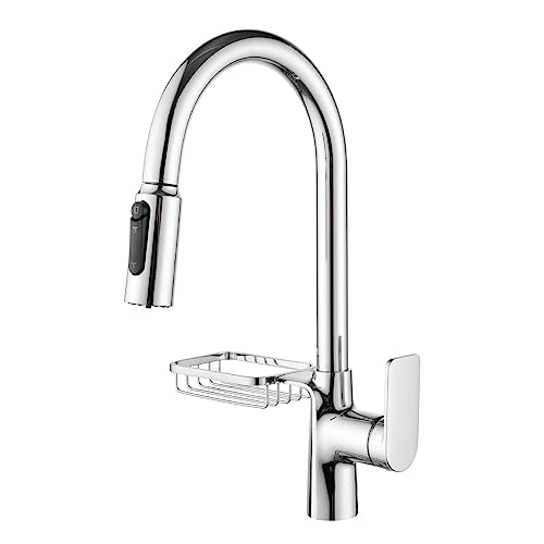 3-Wege Küchenarmatur mit Auszug Sprühes Messing Multifunktion Küchenspüle Wasserhahn 3 Way-Drawing von YIHANSS