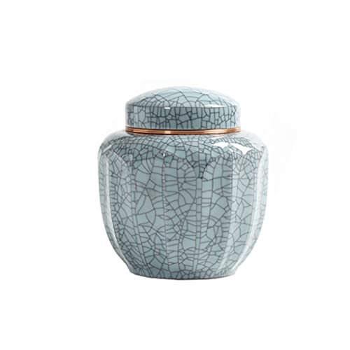Exquisites handbemalte dekorativ mit Deckel für losen Lagerung, orientalische Keramikvase, traditioneller alter chinesischer Stil kreativer Porzellan -Ingwer Gläser (Größe: klein) () von YIHANSS