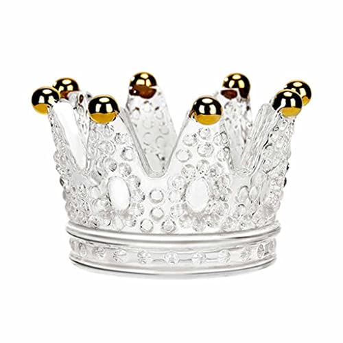 Glaskerzenhalter Gold Eingelegtes Wind Kronglas Lagerregal Schönheit Egghalter Schmuckhalter Kerzenhalter Ornamente (Farbe: Klare Größe: 5 cm) von YIHANSS