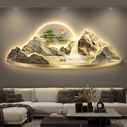 Moderne Wandskulpturen Malerei 3D -Wandkunstdekor, neue chinesische Stil Wohnzimmer LED LEGELECTE ERESTELLATIVE MALE Wandlampe Malerei, Restaurant Landschaft Malerei Wandgemälde Kunstwerke für Büro Moderne Wandskulpturen Malerei 3D -Wandkunstdekor, neue chinesische Stil Wohnzimmer LED LEGELECTE ERESTELLATIVE MALE Wandlampe Malerei, Restaurant Landschaft Malerei Wandgemälde Kunstwerke für Büro von YIHANSS