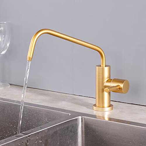 Trinkwasserreiniger Wasserhahn gebürstetem Goldhahn Edelstahl Küche Wasserfilter Wasserhahn-e von YIHANSS