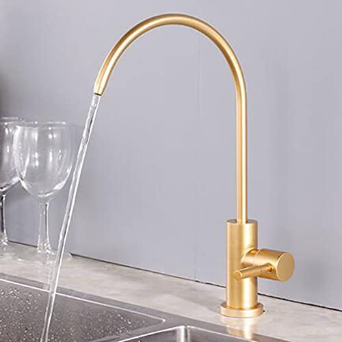 Trinkwasserreiniger Wasserhahn gebürstetem Goldhahn Edelstahl Küche Wasserfilter Wasserhahn-e von YIHANSS