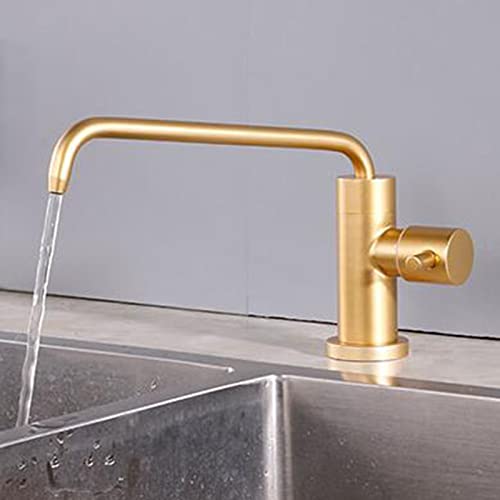 Trinkwasserreiniger Wasserhahn gebürstetem Goldhahn Edelstahl Küche Wasserfilter Wasserhahn-e von YIHANSS