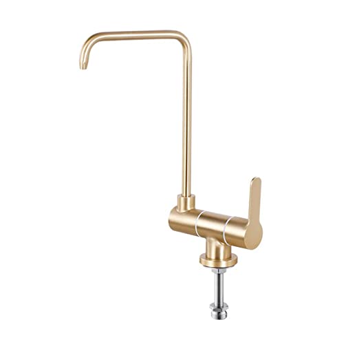 Wasserfilter Wasserhahn gebürstet goldener Küche Trinkwasser Wasserhahn nur kaltes Wasser Edelstahl Küchenarmatur-C-C von YIHANSS