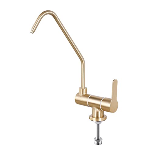 Wasserfilter Wasserhahn gebürstet goldener Küche Trinkwasser Wasserhahn nur kaltes Wasser Edelstahl Küchenarmatur-C-C von YIHANSS