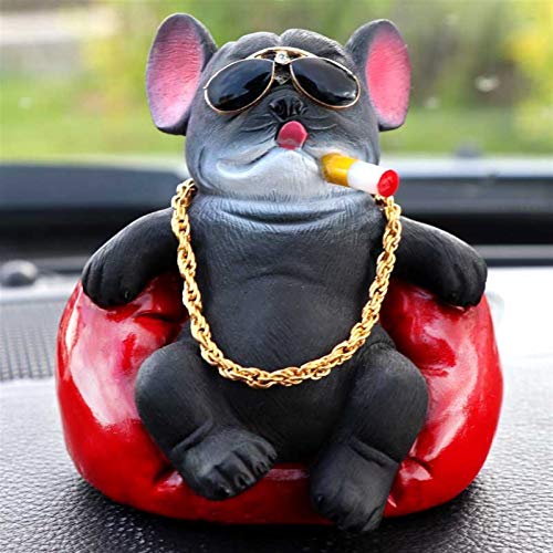 YIHANSS Auto Ornamente Sofa Hundekonsole Dashboard Tier Bulldogge Ornament Car Innenräume Autodekoration Zubehör (Farbname: Schwarz) von YIHANSS