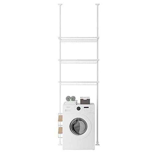 YIHANSS Badezimmerlagerregal, Unterlegscheibenrahmen für den über Toilettenboden stehenden 3 -stufigen Waschlader -Speicherregal, Platzsparorganisator (208 bis 250 cm 42 cm) von YIHANSS