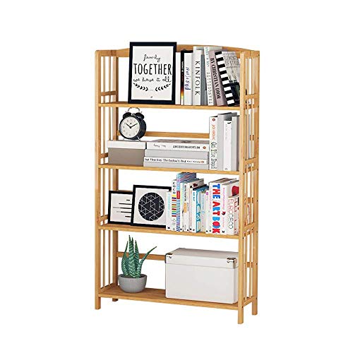 YIHANSS Bücherregal und Bücherregal Holz Look Akzentmöbel 4-tierende Lagerregal Regal Badezimmer Wohnzimmer Büro Wohnzimmermöbel (Farbe: Natürliche Größe: 5026125 cm) von YIHANSS