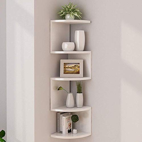 YIHANSS Duschregal mehrschichtige Trennwand für Badezimmerecke - Wandregale Dreieck für Küchen Wohnzimmer Schlafzimmer Utensilien Weiß (schwarz) von YIHANSS