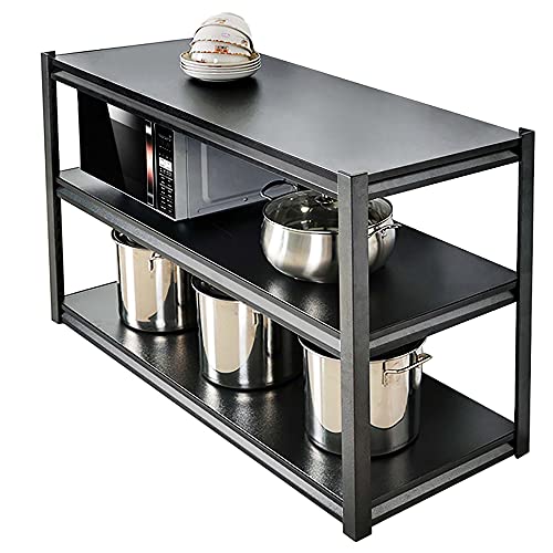 YIHANSS Mikrowellen -Ofen -Rack, 3 -Tier -Mehrzweck -Metall -Speicherregale, für Küchen, Badezimmer, Balkon/Schwarz / 80 cm (schwarz 80 cm) von YIHANSS