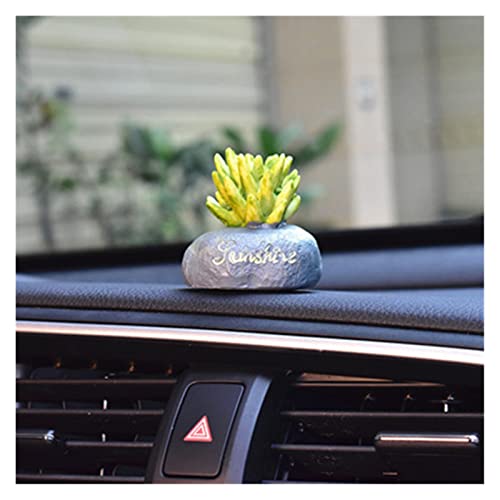 YIHANSS Mini Plant Topf Pflanzenmodell Dekoration Süßes kreatives Dashboard Tabletop Ornament Geschenke Auto Innenzubehör (Farbname: Stil 2) von YIHANSS