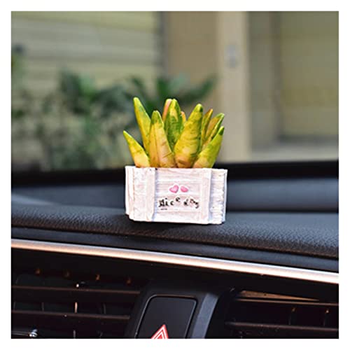 YIHANSS Mini Plant Topf Pflanzenmodell Dekoration Süßes kreatives Dashboard Tabletop Ornament Geschenke Auto Innenzubehör (Farbname: Stil 2) von YIHANSS