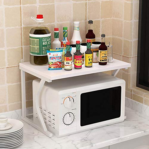 YIHANSS Multi-Layer-Mikrowellen-Ofen-Rack, bodengesteuertes Metallofenständer, Gewürze Rack, Küchenbadvorrat Aufbewahrungsregal/C / 38 cm (G 74 cm) von YIHANSS