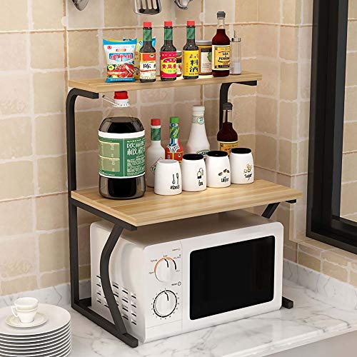 YIHANSS Multi-Layer-Mikrowellen-Ofen-Rack, bodengesteuertes Metallofenständer, Gewürze Rack, Küchenbadvorrat Aufbewahrungsregal/C / 38 cm (G 74 cm) von YIHANSS