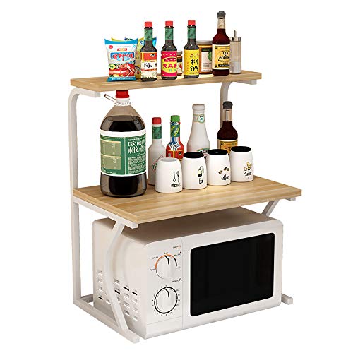 YIHANSS Multi-Layer-Mikrowellen-Ofen-Rack, bodengesteuertes Metallofenständer, Gewürze Rack, Küchenbadvorrat Aufbewahrungsregal/C / 38 cm (G 74 cm) von YIHANSS