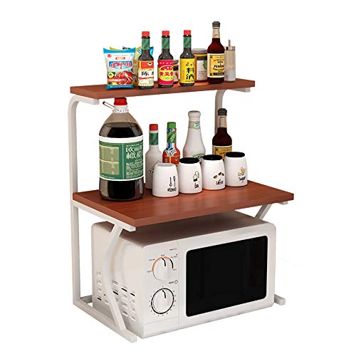 YIHANSS Multi-Layer-Mikrowellen-Ofen-Rack, bodengesteuertes Metallofenständer, Gewürze Rack, Küchenbadvorrat Aufbewahrungsregal/C / 38 cm (G 74 cm) von YIHANSS