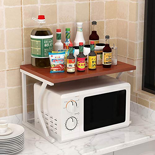 YIHANSS Multi-Layer-Mikrowellen-Ofen-Rack, bodengesteuertes Metallofenständer, Gewürze Rack, Küchenbadvorrat Aufbewahrungsregal/C / 38 cm (G 74 cm) von YIHANSS