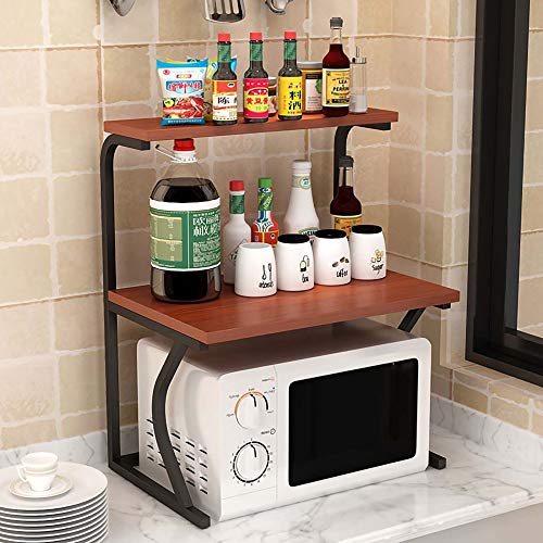 YIHANSS Multi-Layer-Mikrowellen-Ofen-Rack, bodengesteuertes Metallofenständer, Gewürze Rack, Küchenbadvorrat Aufbewahrungsregal/C / 38 cm (G 74 cm) von YIHANSS