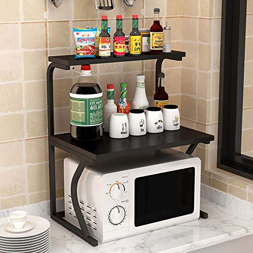 YIHANSS Multi-Layer-Mikrowellen-Ofen-Rack, bodengesteuertes Metallofenständer, Gewürze Rack, Küchenbadvorrat Aufbewahrungsregal/C / 38 cm (G 74 cm) von YIHANSS