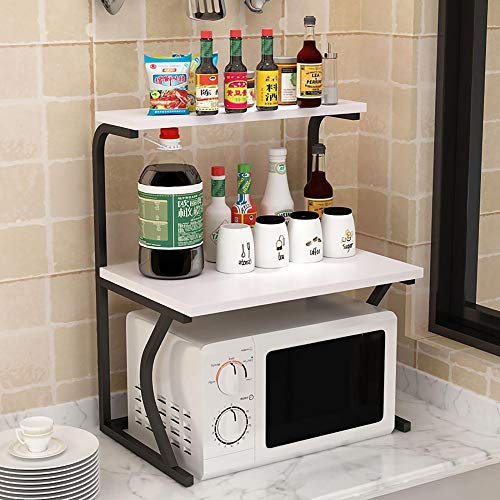 YIHANSS Multi-Layer-Mikrowellen-Ofen-Rack, bodengesteuertes Metallofenständer, Gewürze Rack, Küchenbadvorrat Aufbewahrungsregal/C / 38 cm (G 74 cm) von YIHANSS