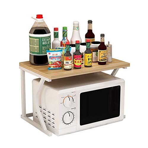 YIHANSS Multi-Layer-Mikrowellen-Ofen-Rack, bodengesteuertes Metallofenständer, Gewürze Rack, Küchenbadvorrat Aufbewahrungsregal/C / 38 cm (G 74 cm) von YIHANSS