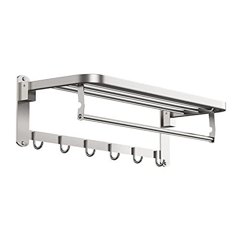 YIHANSS Om Regale Om Regale Wand montiert, Faltbare Wandmontage Doppelhandtuch R mit Handtuchstange, poliertes 304 Edelstahl Handtuchregal Om Regal () von YIHANSS