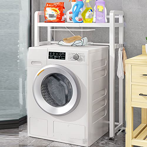 YIHANSS Über dem Toilettenablagerungseinheit Badezimmerlagerregal, Bambus Over-The-Toilett-Organizer-Rack, Sparer mit 3-stufigen verstellbaren Regalen EIN einziehbares Badezimmerregal (weiß 1 Stufe) von YIHANSS