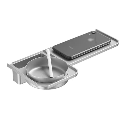 YIHANSS Wandmontierte Badezimmerregale - moderner Plastik -Toilettenlagerregal mit Edelstahl -Aschenbecher, kein bohrgeräumlicher Duschkaddy, Silber - Perfekt für organisierte Badezimmer YIHANSS Wandmontierte Badezimmerregale - moderner Plastik -Toilettenlagerregal mit Edelstahl -Aschenbecher, kein bohrgeräumlicher Duschkaddy, Silber - Perfekt für organisierte Badezimmer von YIHANSS