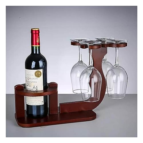 YIHANSS Weinregal auf der Arbeitsplatte mit Glashalter, freistehendes kleines Weinregal auf der Tischplatte, Weinliebhaber und Freunde, freistehendes Weinlagerregal für von YIHANSS