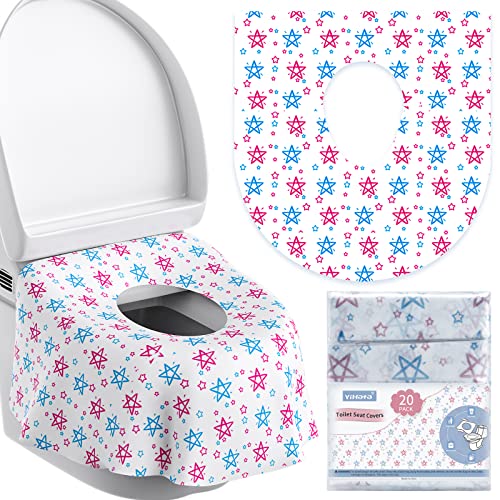 YIHATA 20 Stück Einweg Toilettenauflage Toilette Auflage Toiletten Sitzbezug für Kinder und Erwachsene Universal Töpfchentraining Toilette Töpfchentraining Liners Reisezubehör, einzeln verpackt von YIHATA