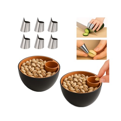 YIHDEB Zweilagige Pistazienschale mit Muschelaufbewahrung, 3D-gedruckte Nuss- und Samenschüssel, platzsparendes Design, Snack-Servierschale für Sonnenblumenkerne, Erdnusshalter für Zuhause, TV von YIHDEB