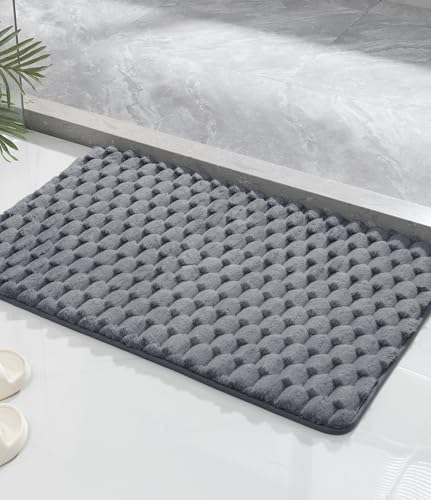 YIHOUSE Badezimmerteppich, Memory-Schaum, extra weich und saugfähig, rutschfest, maschinenwaschbar, Badematte, Badewanne, Dusche, Badematte, Grau, 61 x 91 cm YIHOUSE Badezimmerteppich, Memory-Schaum, extra weich und saugfähig, rutschfest, maschinenwaschbar, Badematte, Badewanne, Dusche, Badematte, Grau, 61 x 91 cm von YIHOUSE