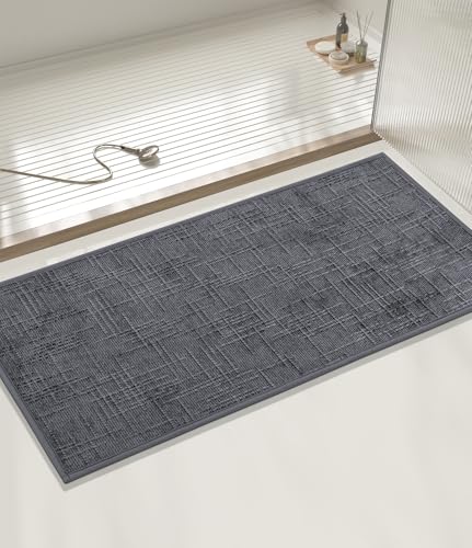 YIHOUSE Badezimmerteppich, rutschfest, schnell trocknend, Badematte für Badezimmer, dünne Badteppiche, saugfähig, passend unter Tür, maschinenwaschbar, niedriger Flor für Waschbecken, Dusche, 40,6 x YIHOUSE Badezimmerteppich, rutschfest, schnell trocknend, Badematte für Badezimmer, dünne Badteppiche, saugfähig, passend unter Tür, maschinenwaschbar, niedriger Flor für Waschbecken, Dusche, 40,6 x von YIHOUSE