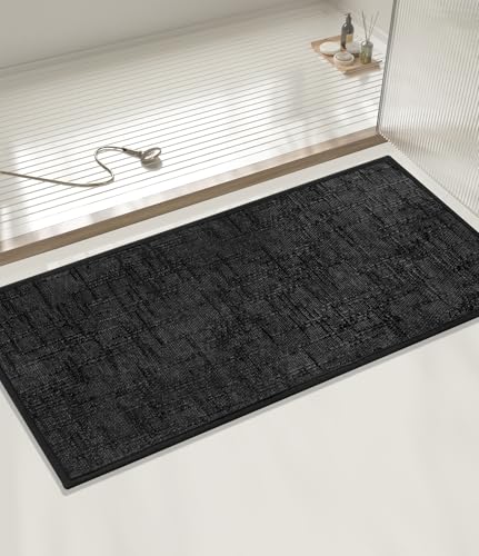 YIHOUSE Badezimmerteppich, rutschfest, schnell trocknend, Badematte für Badezimmer, dünne Badteppiche, saugfähig, passend unter der Tür, maschinenwaschbar, niedriger Flor für Waschbecken, Dusche YIHOUSE Badezimmerteppich, rutschfest, schnell trocknend, Badematte für Badezimmer, dünne Badteppiche, saugfähig, passend unter der Tür, maschinenwaschbar, niedriger Flor für Waschbecken, Dusche von YIHOUSE