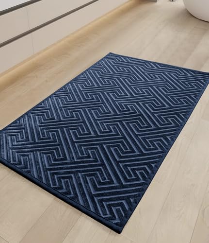 YIHOUSE Badezimmerteppich, ultradünn, rutschfest, klein, schnell trocknend, saugfähig, Badematte für Badezimmerboden, 61 x 43 cm, Dunkelblau, 61 x 43 cm YIHOUSE Badezimmerteppich, ultradünn, rutschfest, klein, schnell trocknend, saugfähig, Badematte für Badezimmerboden, 61 x 43 cm, Dunkelblau, 61 x 43 cm von YIHOUSE