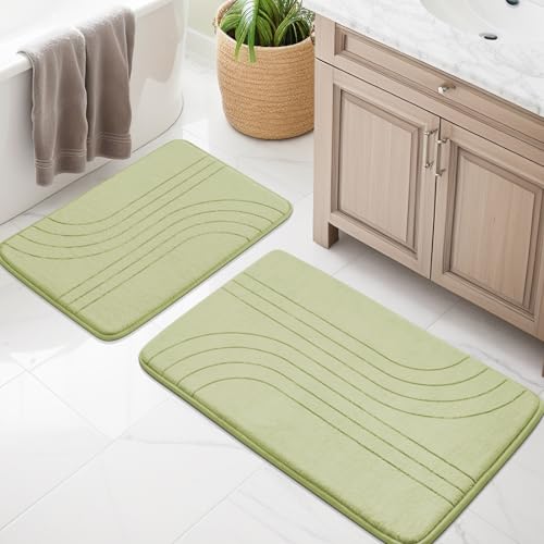 YIHOUSE Badezimmerteppich-Set, 2-teilig, weich, rutschfest, Memory-Schaum, extra dick, maschinenwaschbar YIHOUSE Badezimmerteppich-Set, 2-teilig, weich, rutschfest, Memory-Schaum, extra dick, maschinenwaschbar von YIHOUSE