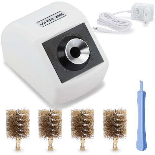 YIHUA 200C Motorisierter lötspitzenreiniger mit Infrarotsensor, 6 Messingwollbürsten, 12V-Netzadapter und Aushebewerkzeug - Kompakter lötkolben reiniger (EU Plug) von YIHUA