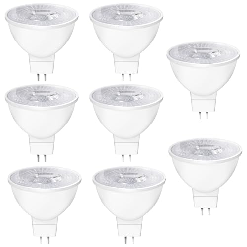 YIIFELL GU 5.3 LED Warmweiß MR16 LED 12V 5W Lampe, 50 Watt Ersetzt, 2700K Warmweiß, 38° Abstrahlwinkel Spot MR16, 550LM AC/DC 12V GU5.3 Leuchtmittel, Nicht Dimmbar Reflektor Lampen,8 Stück von YIIFELL