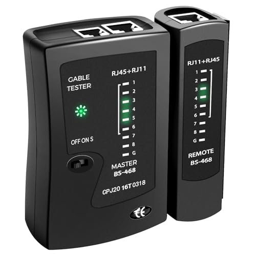 YIIFELL Netzwerk Kabeltester, LED-Test zum Präzisen Testen und Überprüfen von LAN- und Netzwerkkabeln, für RJ11 RJ12 RJ45 ISDN LAN Netzwerkkabel Patchkabel CAT6 CAT7 CAT8 Kabeltester von YIIFELL