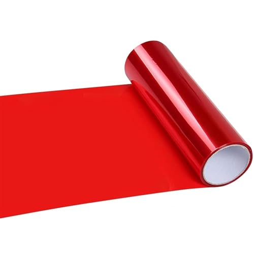 120x30cm Scheinwerfer Folie,Tönungsfolie Auto Folie Rot,Tönungsfolie für Auto Rücklichter Nebellichter,Selbstklebende Scheinwerfer Taillights Tönung Vinyl Film,Rote Folie Transparent von YIIWONI