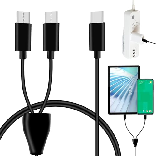 USB C Splitter Kabel 1 zu 2, USB-C-Stecker auf 2 Typ-C-Stecke, 3 A Schnellladung, Schwarz 2-in-1 USB-C-Multi-Ladekabel kompatibel mit Handys und Tablets USB C Splitter Kabel 1 zu 2, USB-C-Stecker auf 2 Typ-C-Stecke, 3 A Schnellladung, Schwarz 2-in-1 USB-C-Multi-Ladekabel kompatibel mit Handys und Tablets von YIIWONI