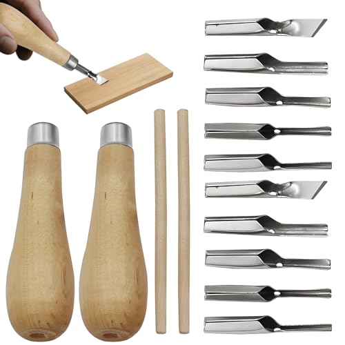 YIIWONI 2 Set Linolschnitt Werkzeug,Schneiden Stempel Schnitzen Werkzeuge Mit 5 Klingen,Schnitzwerkzeuge Kit Holzbearbeitungs,Linolschnitt Set Für Ink Paint Block Stamping von YIIWONI