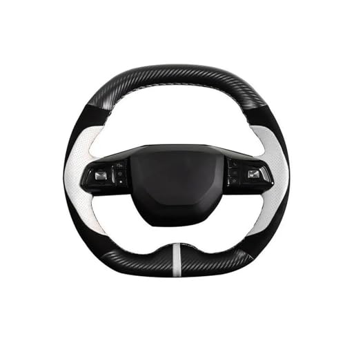 YIJIAVSX Lenkradbezug Auto Lenkrad Abdeckung PU Leder Lenkrad Abdeckung Auto Innen Zubehör Für MG4 2022-23 Für MU LAN Lenkrad Aufkleber(Weiss) von YIJIAVSX
