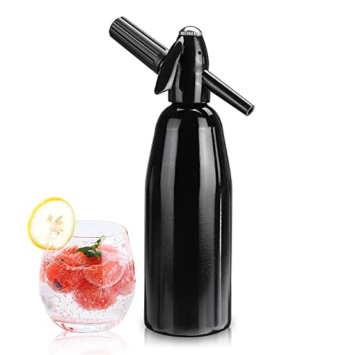 Soda Siphon 1L Premium Sprudelwasserbereiter – Aluminium tragbare Seltzer-Maschine für Zuhause, Bar, Cocktails, Kaffee, Tee, verwendet 8 g C02-Kartuschen (nicht im Lieferumfang enthalten) von YIK TUNG