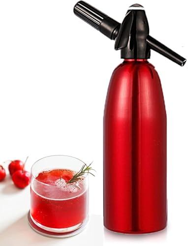 Soda Siphon 1L Premium Sprudelwasserbereiter – Aluminium tragbare Seltzer-Maschine für Zuhause, Bar, Cocktails, Kaffee, Tee, verwendet 8 g C02-Kartuschen (nicht im Lieferumfang enthalten) von YIK TUNG