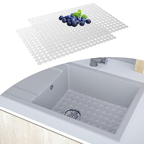 YIK TUNG 2er-Set Spülbeckenmatte, PVC Tischset Dekorativer Waschbeckenunterlage, Abtropfmatte Spüle für Küche Bad, 40x30cm von YIK TUNG