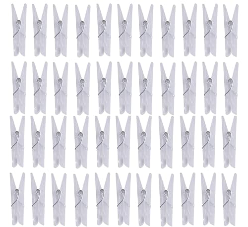 Mini-Kunststoffnadeln, 100 Stück, 3,5 cm, transparent, Büroklammern, Wäscheklammern, Mini-Kleidernadeln für Fotos, Lichterketten (100 Stück) von YIKANGHENG