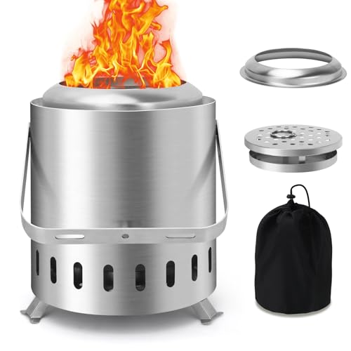 YIKEDAN Feuerschale Outdoor mit Tragegriff, Mini Feuerstelle Rauchfreie für den Garten, Raucharmer Tischfeuer Mit Pellets oder Holz, Edelstahl, Inkl. Standfuß, Aufbewahrungsbeutel YIKEDAN Feuerschale Outdoor mit Tragegriff, Mini Feuerstelle Rauchfreie für den Garten, Raucharmer Tischfeuer Mit Pellets oder Holz, Edelstahl, Inkl. Standfuß, Aufbewahrungsbeutel von YIKEDAN