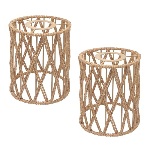 2x Rattan Lampenschirm Hängelampe Stehlampe Klein Boho Papierlampenschirm Pendelleuchtenschirm Korblampen Hängend Korb Ersatzschirm Zubehör für Tischlampe Hängeleuchten Deckenlampe 2x Rattan Lampenschirm Hängelampe Stehlampe Klein Boho Papierlampenschirm Pendelleuchtenschirm Korblampen Hängend Korb Ersatzschirm Zubehör für Tischlampe Hängeleuchten Deckenlampe von YIKEGE LICHT